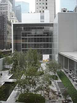 A view onto the Abby Aldrich Rockefeller Sculpture Garden at the Museum of Modern Art.