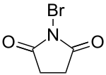 Skeletal formula of N-bromosuccinimide