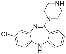 Skeletal formula of desmethylclozapine