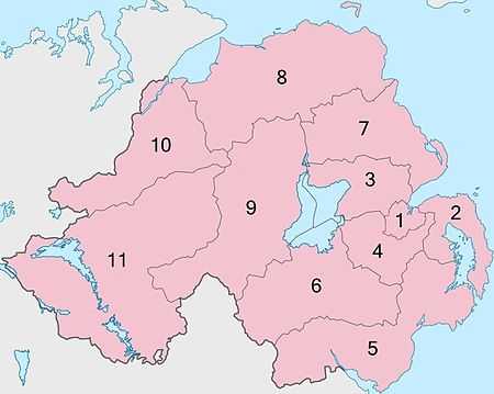 11 Northern Ireland local government districts, operating in shadow form 2014-2015.