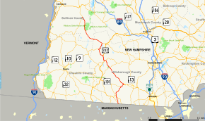 Map of New Hampshire Route 31