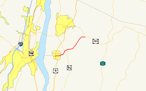 NY 308 follows a southwest–northeast alignment from US 9 in Rhinebeck, a village located across the Hudson River from the city of Kingston, to NY 199 southeast of Red Hook. It intersects NY 9G just east of Rhinebeck.