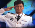 Ning Zetao Salutes in Navy Uniform.png