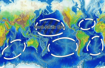 Map showing the oceans' five major gyres