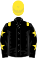 Black, yellow epaulets, black sleeves, yellow stars, yellow cap