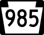 PA Route 985 marker