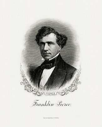 BEP engraved portrait of Pierce as President.