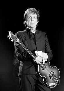 Black and white image of McCartney in 2010