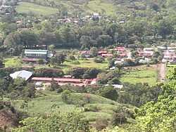 The town of Pejibaye from the mountains.