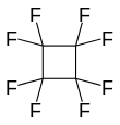 Structural formula of octafluorocyclobutane