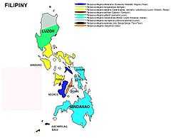 Map showing range of Periparus in The Philippines