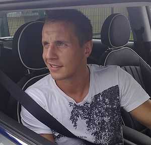 Phil Jagielka in his car