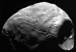 Viking 1 image of Phobos, with Stickney to the right