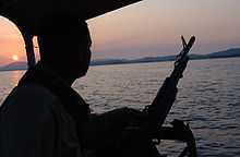 A Coast Guard Port Security Unit 307 (PSU 307) protecting the port at Guantanamo Bay, Cuba.