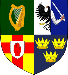 The four provinces arms of Ireland.