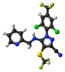 Ball-and-stick model of the pyriprole molecule