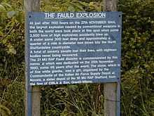 Sign at the explosion site, giving details of the event