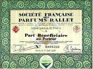 Rallet stock certificate
