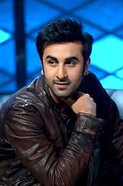 Ranbir Kapoor is looking away from the camera