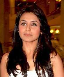 Rani Mukerji is looking away from the camera