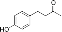 Structural formula of raspberry ketone