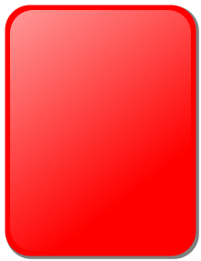 A red rectangle, denoting the red penalty card shown to a player being sent off