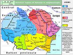 Historical regions now forming Romania