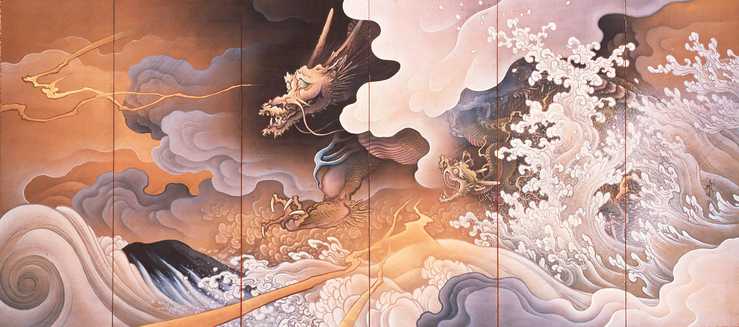 Ryūko-zu Byōbu by Hashimoto Gahō(Part of the dragon).jpg