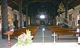 Interior view facing main entrance, church, San Rafael de Velasco, Bolivia