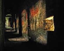 Ancient pinhole camera effect caused by balistrarias in the Castelgrande in Bellinzona