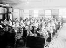 A classroom in Robert Emmet School from 1911.