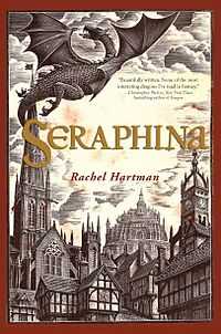 Cover of the novel Seraphina by Rachel Hartman (US editino).