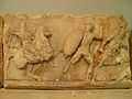 Slab from the Amazonomachy frieze from the Mausoleum at Halikarnassos, Mausoleum at Halicarnassus, British Museum (8244586177).jpg