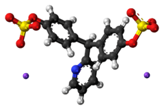 Ball-and-stick model of the component ions of sodium picosulfate