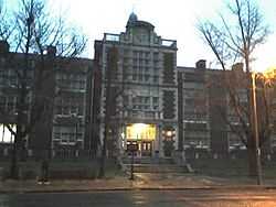 Image of the front entrance of Soldan High School