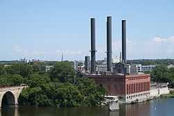 plant seen from across the Mississippi