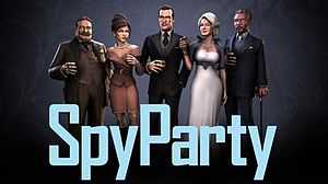 "SpyParty" logo and updated character models