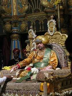 A photo of the Srikanta Datta Narasimharaja Wadiyar, former head of the Wodeyar dynasty