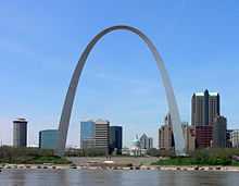 The Gateway Arch with the Saint Louis skyline in the background