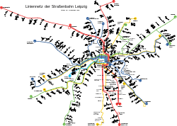 Leipzig tramway network, November 2012.