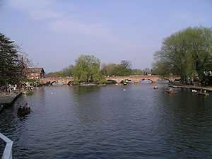 The River Avon flows by the Royal Shakespeare Theatre in Stratford-upon-Avon