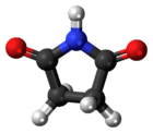 Ball-and-stick model of the succinimide molecule