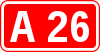A26 autoroute shield