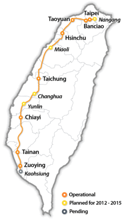 THSR route map
