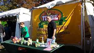 A booth promoting Teddie Peanut Butter at the Head of the Charles Regatta in October 2013.