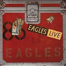 The album cover has a trunk for Eagles' touring gear on it