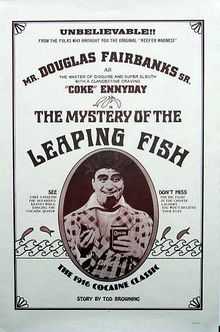 Movie poster, emphasising Holmes's cocaine habit