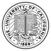 The logo of the University of California 1868