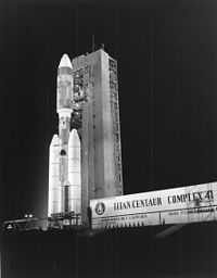 Helios I sitting atop the Titan IIIE / Centaur launch vehicle