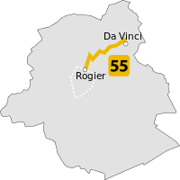 Map of route 55.